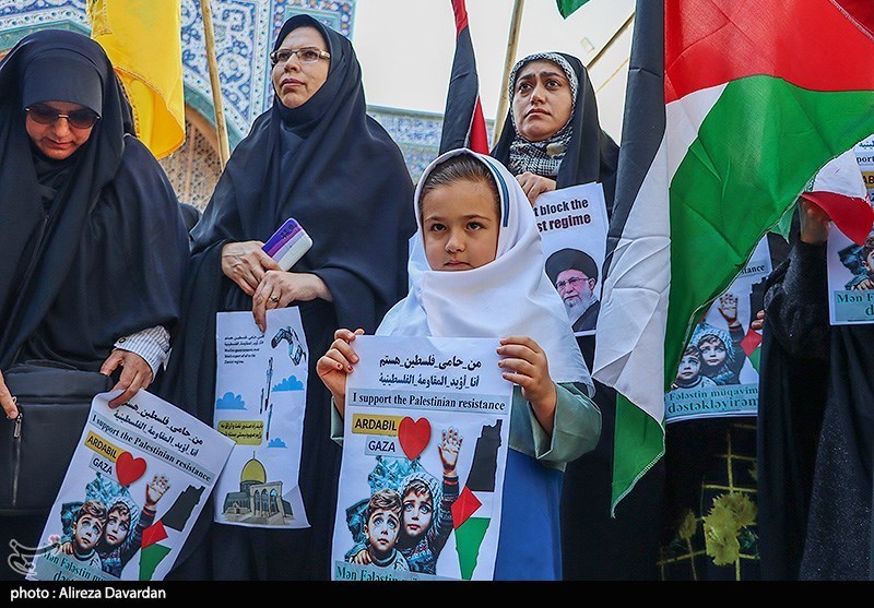 تجمع اردبیلیها در محکومیت اسرائیل/ آذربایجان سوخت هواپیماهای اسراِئیل را تأمین نکند + تصاویر