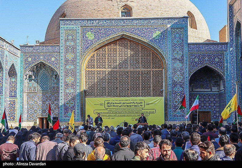 تجمع اردبیلیها در محکومیت اسرائیل/ آذربایجان سوخت هواپیماهای اسراِئیل را تأمین نکند + تصاویر