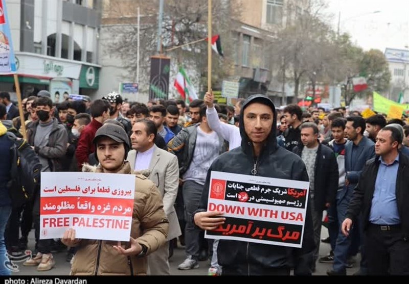 تجمع اردبیلیها در محکومیت اسرائیل/ آذربایجان سوخت هواپیماهای اسراِئیل را تأمین نکند + تصاویر