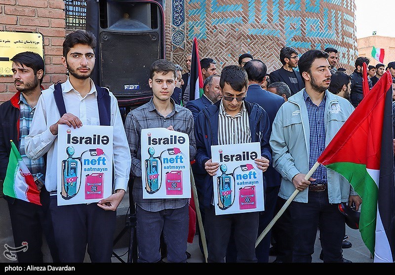 تجمع اردبیلیها در محکومیت اسرائیل/ آذربایجان سوخت هواپیماهای اسراِئیل را تأمین نکند + تصاویر