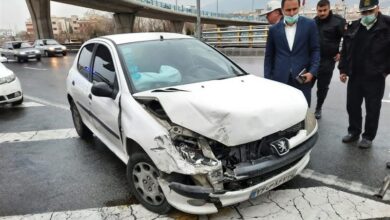 تصادف زنجیرهای در شهر زنجان + فیلم