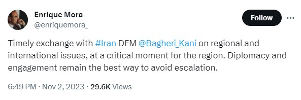 رایزنیهای علی باقری از مسکو تا ژنو