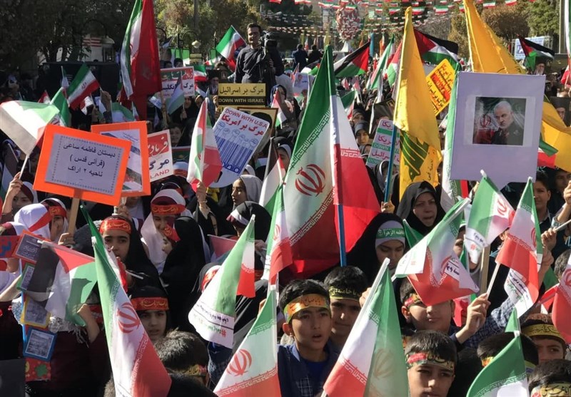 طنین فریاد مرگ بر اسرائیل در قزوین/ حمایت مردم دیار مینودر از مردم فلسطین + فیلم