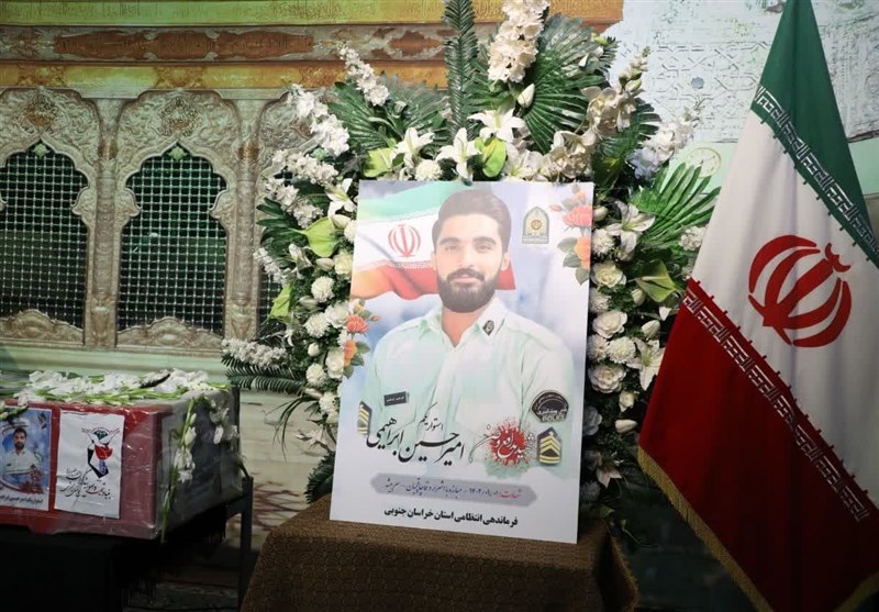 پیکر شهید استواریکم امیرحسین ابراهیمی در بیرجند تشییع شد + تصویر