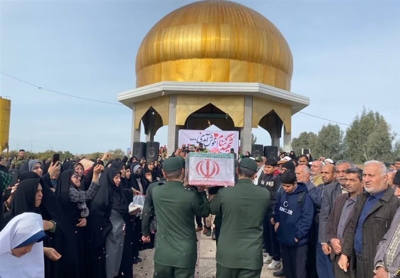 استقبال مردم بندرگز از ۲ شهید گمنام دفاع مقدس + تصاویر