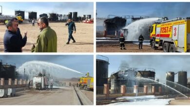 انجام موفق عملیات اطفای حریق با حضور استاندار خراسانجنوبی