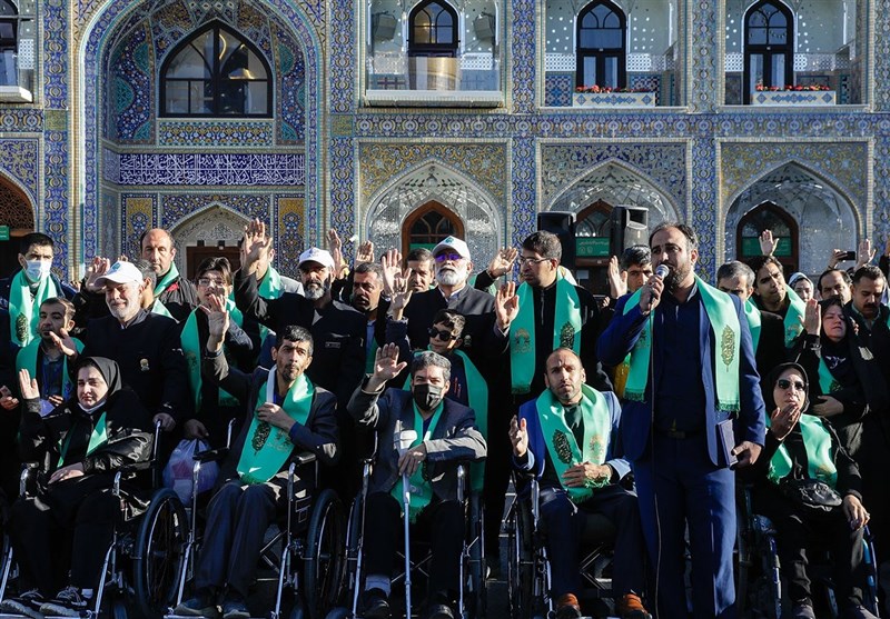 بزرگترین اجتماع توانیابان زیارت اولی در حرم مطهر رضوی + تصویر