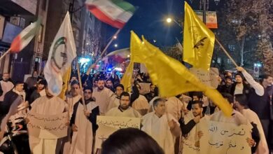 تجمع دانشجویان علیه صهیونیستها پس از شهادت سردار موسوی