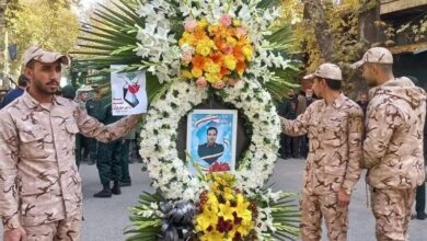 تشییع باشکوه شهید مدافع حرم در کنگاور/ پیکر شهید عطایی در گلزار شهدا آرام گرفت + فیلم و تصاویر