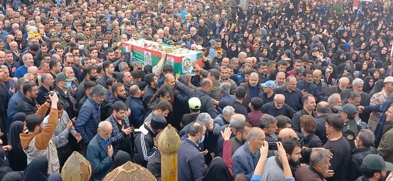 حزن و اندوه گیلانیها در تشییع شهید حمله تروریستی راسک + فیلم و تصاویر
