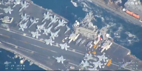 خروج ناو هواپیمابر آیزنهاور آمریکا از خلیج فارس