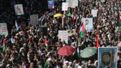 راهپیمایی یمنیها در حمایت از مقاومت فلسطین در استان صعده