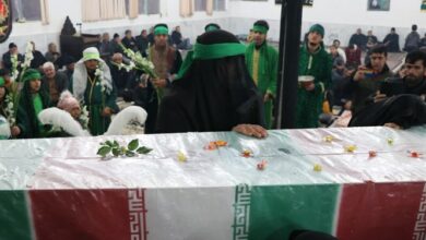 فریاد «یاحسین(ع)» بدرقه «شهید گمنام» در درهدُر رفسنجان