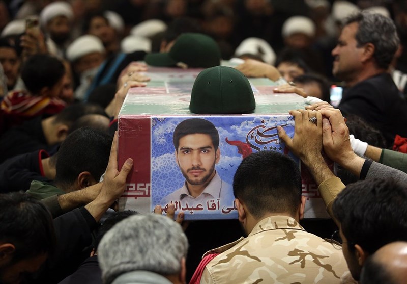 وداع با پیکر شهید آقا عبداللهی در حرم مطهر بانوی کرامت