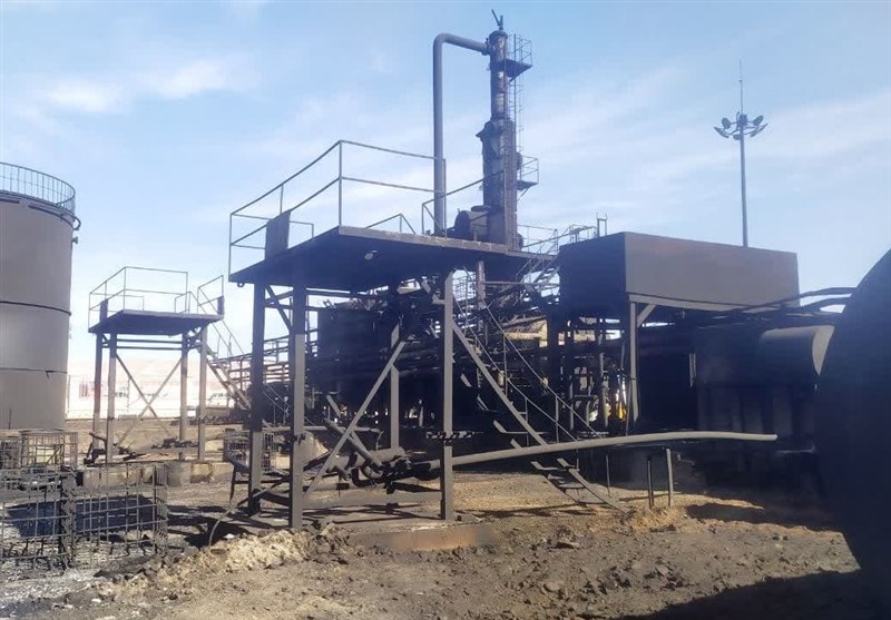 وضعیت پالایشگاه هیدروکربن بیرجند پس از مهار آتشسوزی + تصویر