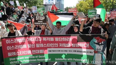 تظاهرات در سئول در محکومیت حملات رژیمصهیونیستی به غزه