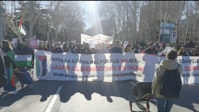 تظاهرات دهها هزار نفر در اسپانیا علیه رژیم اسرائیل و حمایت از مردم غزه