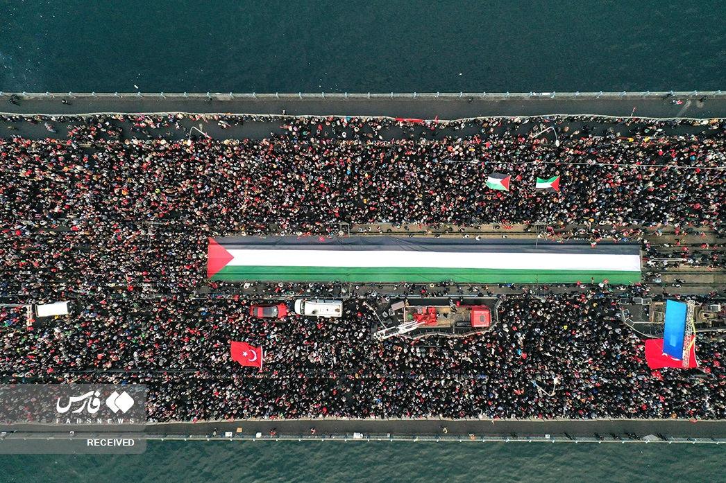 تظاهرات دهها هزار نفری در استانبول در حمایت از غزه