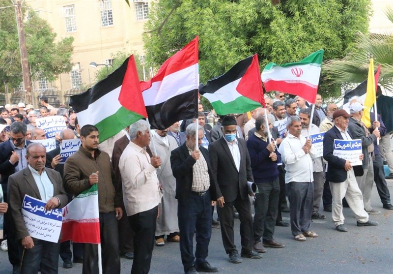 راهپیمایی بوشهریها در محکومیت جنایات رژیم صهیونیستی و آمریکا + تصویر