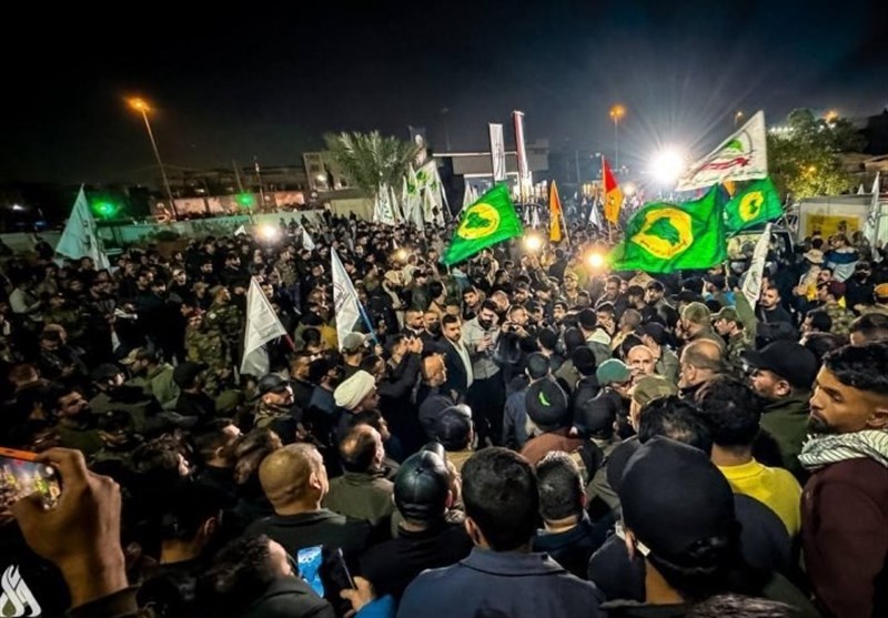 مراسم تشییع شهید ابوالتقوی السعیدی؛ تاکید فرماندهان مقاومت بر اخراج نظامیان آمریکایی از خاک عراق/گزارش اختصاصی