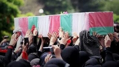 پیکر سردار شهید مدافع حرم «حجتالله امیدوار» در کرمانشاه تشییع شد