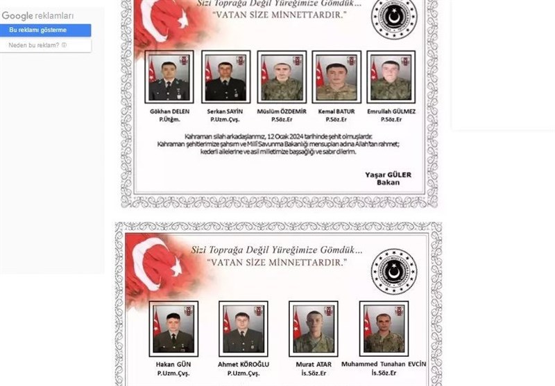 کشته شدن ۹ نظامی ترکیه در شمال عراق