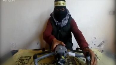 کوادکوپتر جاسوسی صهیونیستها در کنترل گردانهای شهدای الاقصی+فیلم