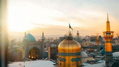 عملیات شستوشوی گنبد منور رضوی + تصاویر