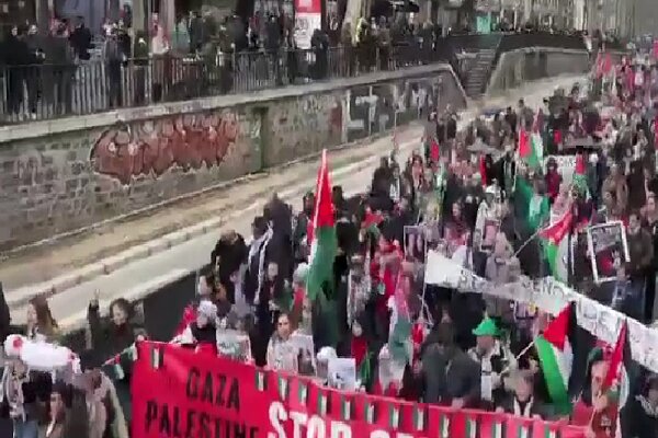 مردم فرانسه جنایتهای رژیم صهیونیستی در غزه را محکوم کردند+ فیلم