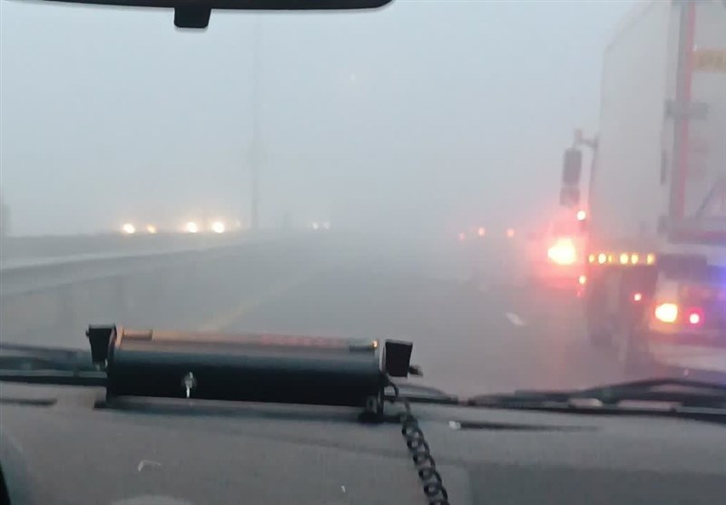 مهگرفتگی در جاده شیراز – کازرون (تنگ ابوالحیات)