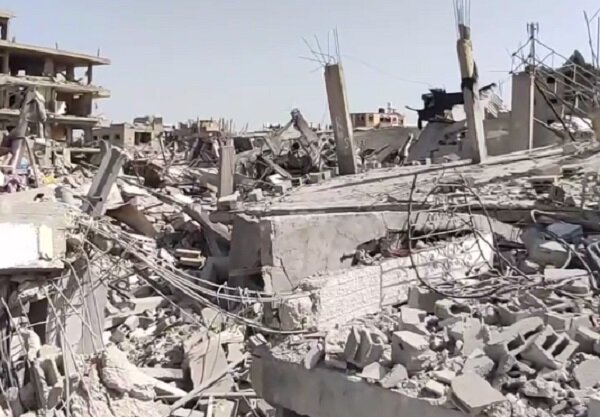 ویرانی کامل مناطق مسکونی در خانیونس+ فیلم
