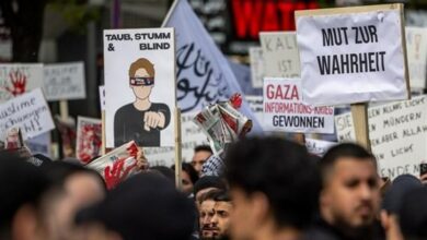 اعتراض علیه سیاستهای ضد اسلامی دولت آلمان در هامبورگ