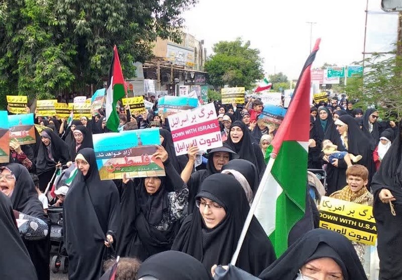 راهپیمایی نمازگزاران زنجانی +فیلم