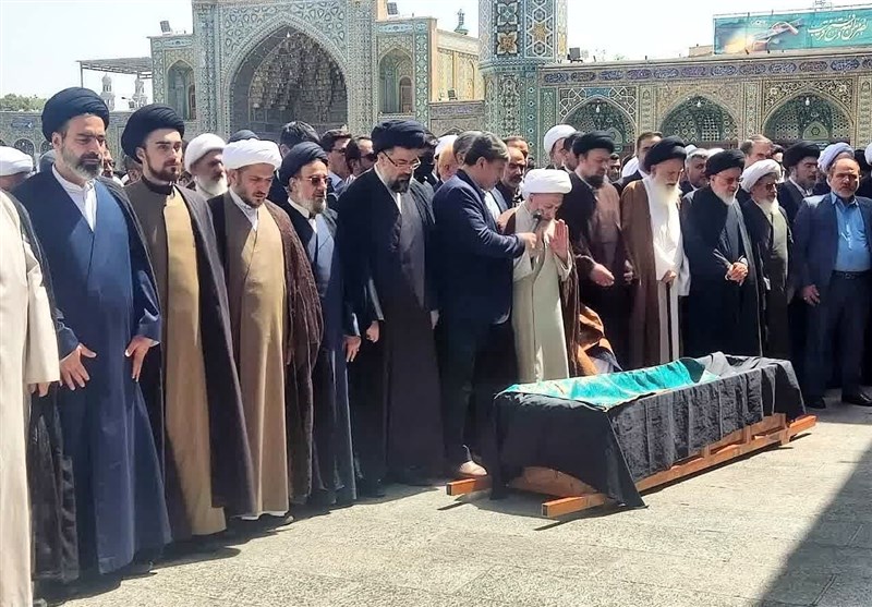 همسر شهید مصطفی خمینی در قم تشییع شد