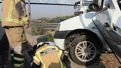 یک فوتی و یک مصدوم در برخورد با گاردیل در محور خرمآباد