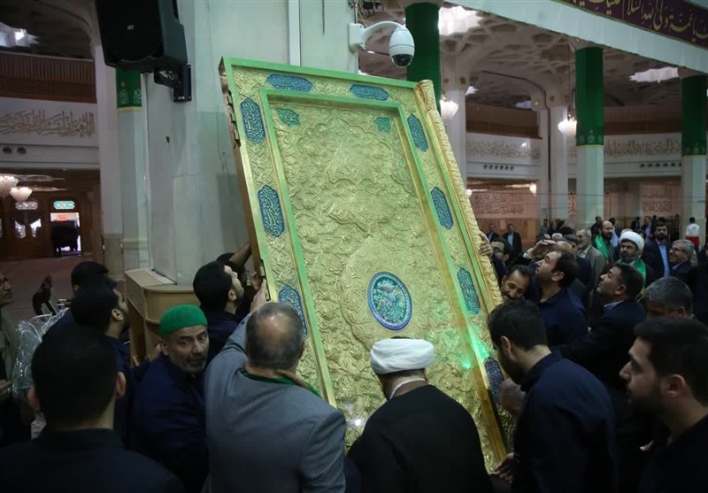 آیین خطبهخوانی خادمان و زائران حرم حضرت معصومه(س) + تصاویر