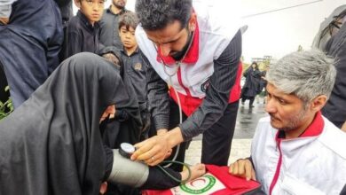 خدماترسانی 7 تیم درمانی به عزاداران رئیس جمهور شهید