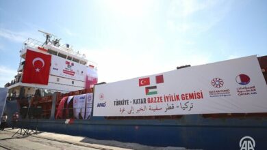 «کشتی نیکی» حامل کمکهایی برای غزه به العریش مصر رسید+ تصاویر