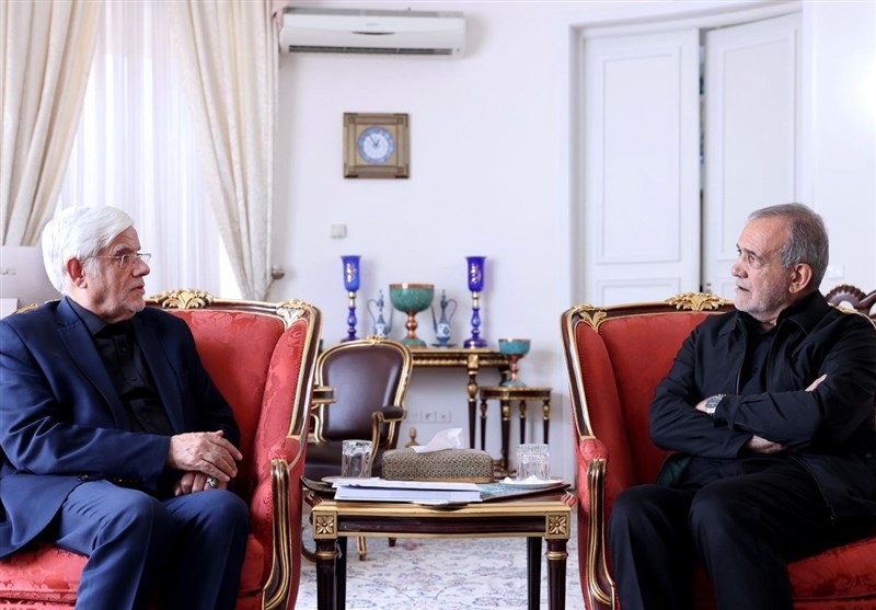 دیدار عارف و مرندی با رئیس جمهور منتخب