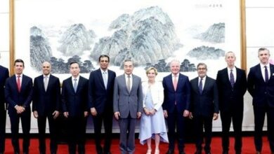 دیدار وانگیی با هیئت نمایندگان شورای تجاری آمریکا و چین