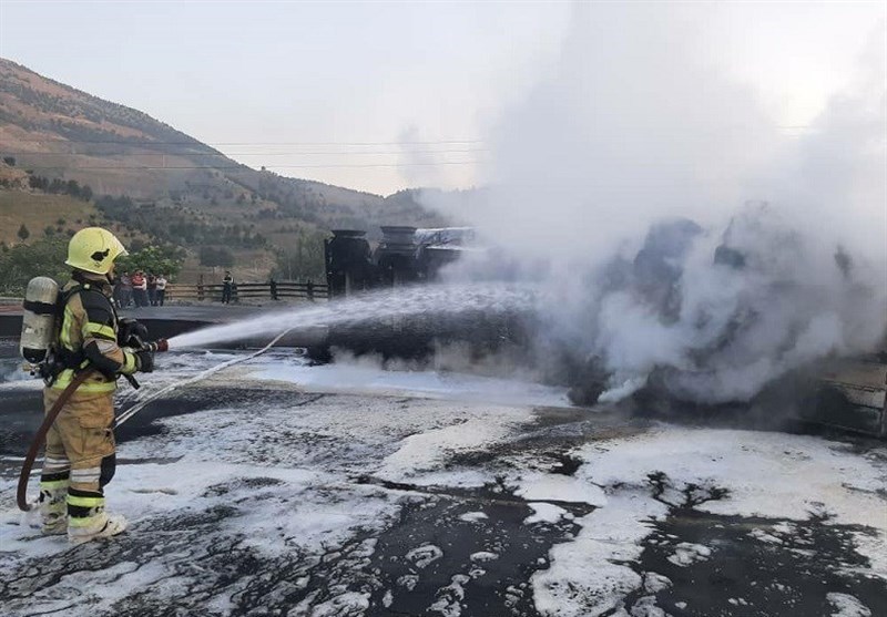 2 کشته و یک مصدوم در انفجار تانکر سوخت در کرمانشاه