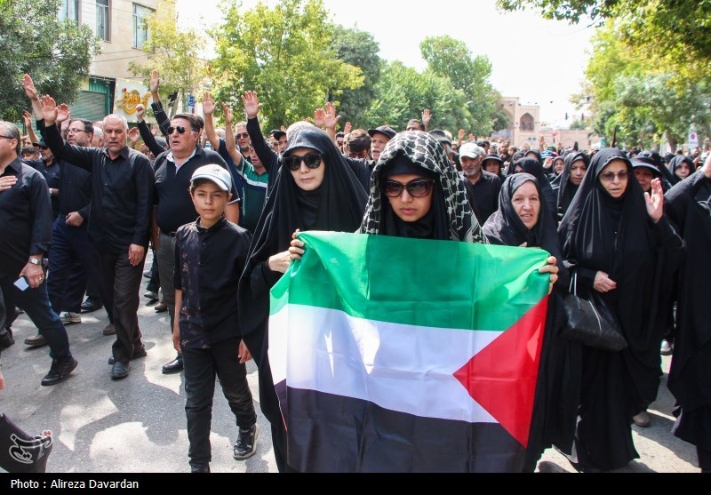 از زیباییهای پیادهروی اربعین/ نایبالزیارهٔ فلسطین