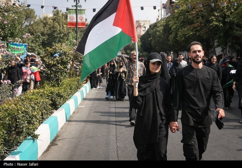 از زیباییهای پیادهروی اربعین/ نایبالزیارهٔ فلسطین