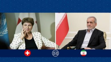 تبریک رئیسجمهور ایران به رئیس جمهوری کنفدراسیون سوئیس