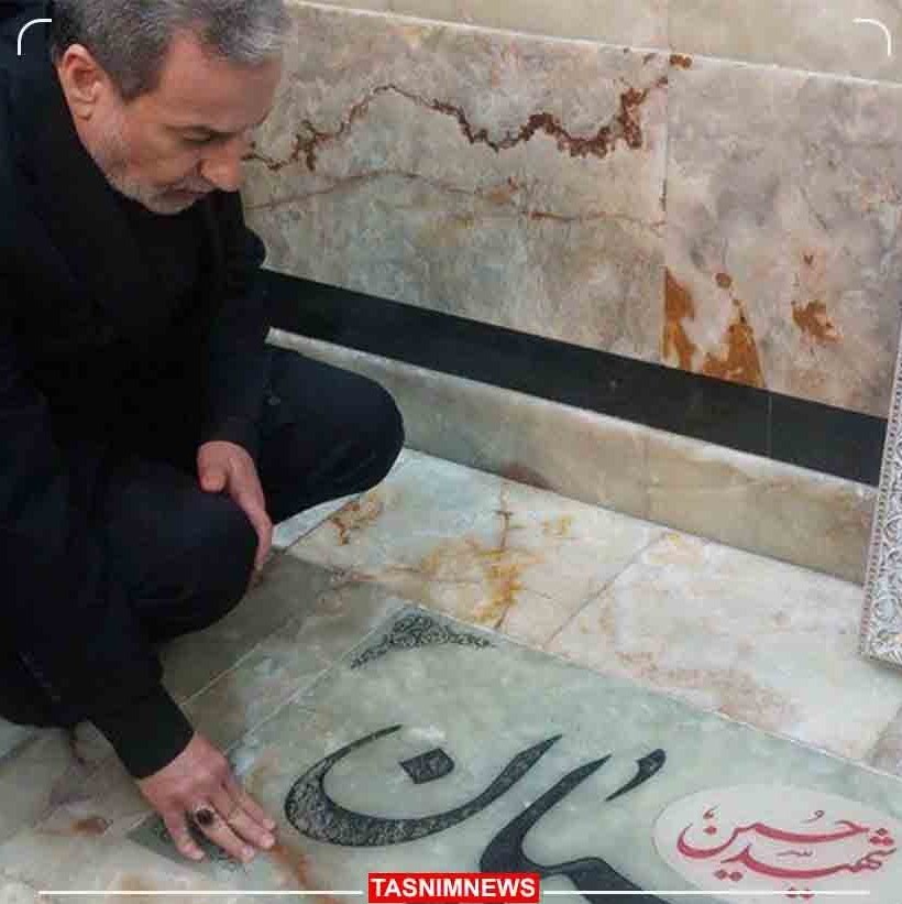 حضور عراقچی بر مزار وزیر شهید امیرعبداللهیان + فیلم و عکس