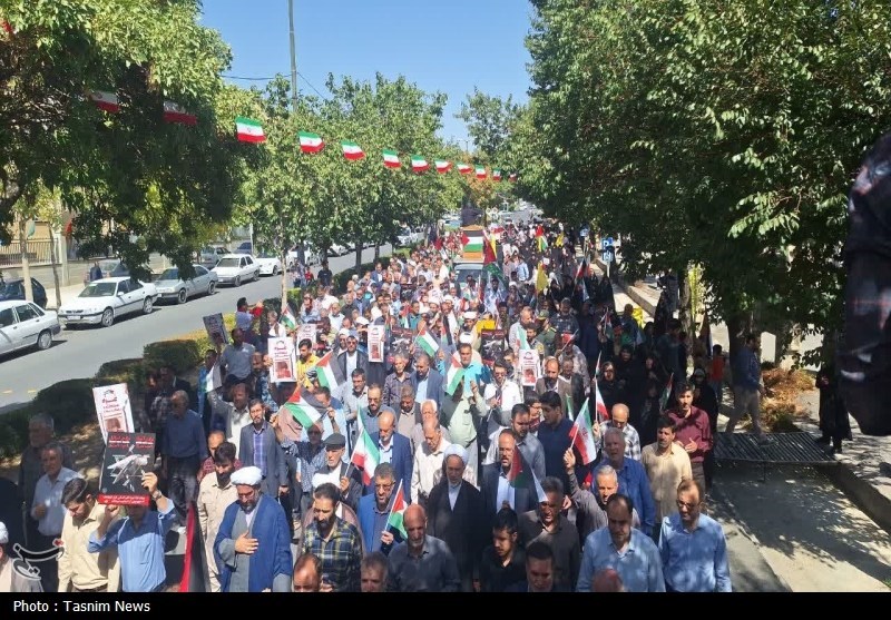 راهپیمایی مردم شهرکرد در محکومیت جنایات اسرائیل + فیلم