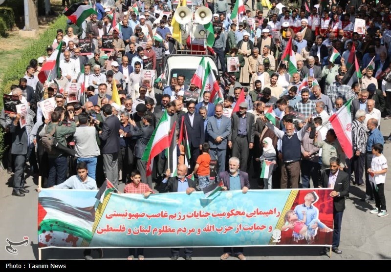 راهپیمایی مردم شهرکرد در محکومیت جنایات اسرائیل + فیلم