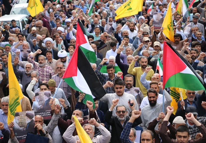 راهپیمایی نمازگزاران مشهدی در محکومیت جنایات اسرائیل