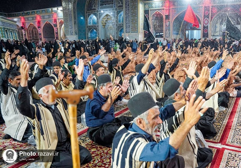 عزاداری مجمع حیدریون زنجان در حرم رضوی + فیلم