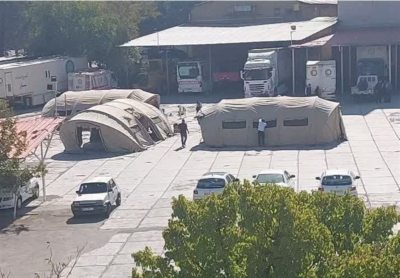 برگزاری مانور برپایی بیمارستان صحرایی در هلالاحمر کرمانشاه